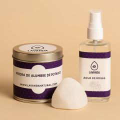 Piedra de alumbre XL + Agua de Rosas de 120ml. - comprar online