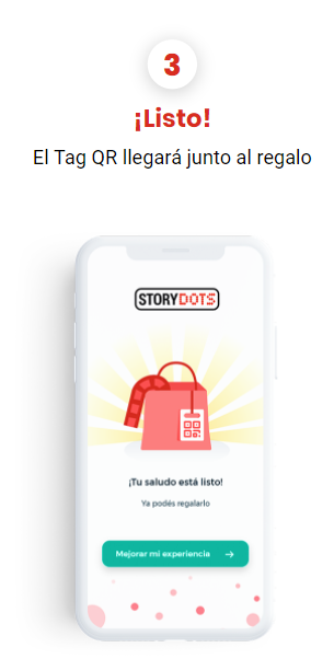 3) ¡Listo! El Tag QR llegará junto al regalo